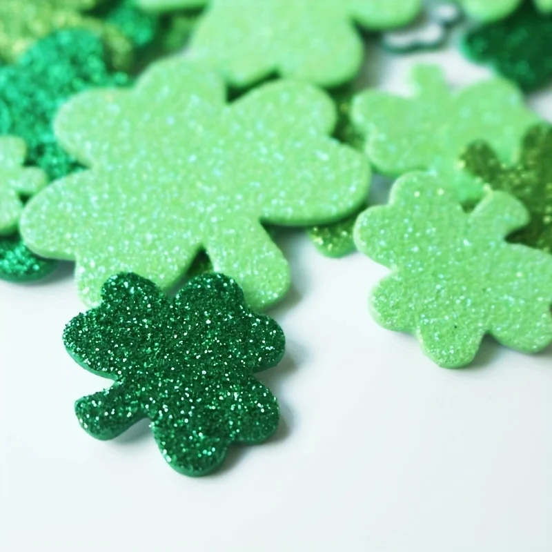 80pcs St. Patrick'S Day Four-Leaf Clover Foam Stickers,Holiday Decoration Paper Decals,Party Decorations,St.Patrick'S Day Party