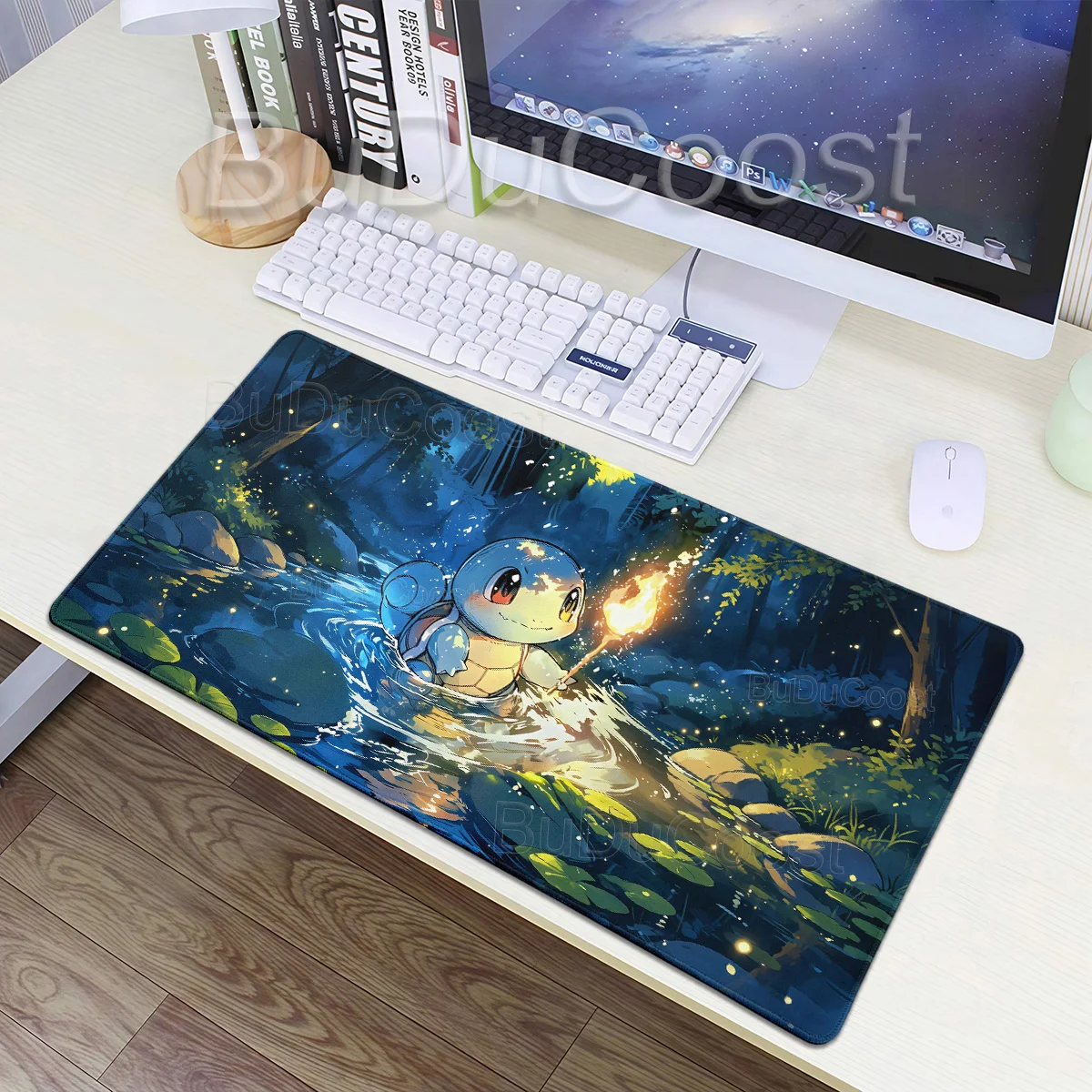 Mouse Pad Large Gaming Accessories Computer Gamer Keyboard Pad Pokemon Blastoise Squirtle Laptop Desk Mat Rubber Base Mousepad