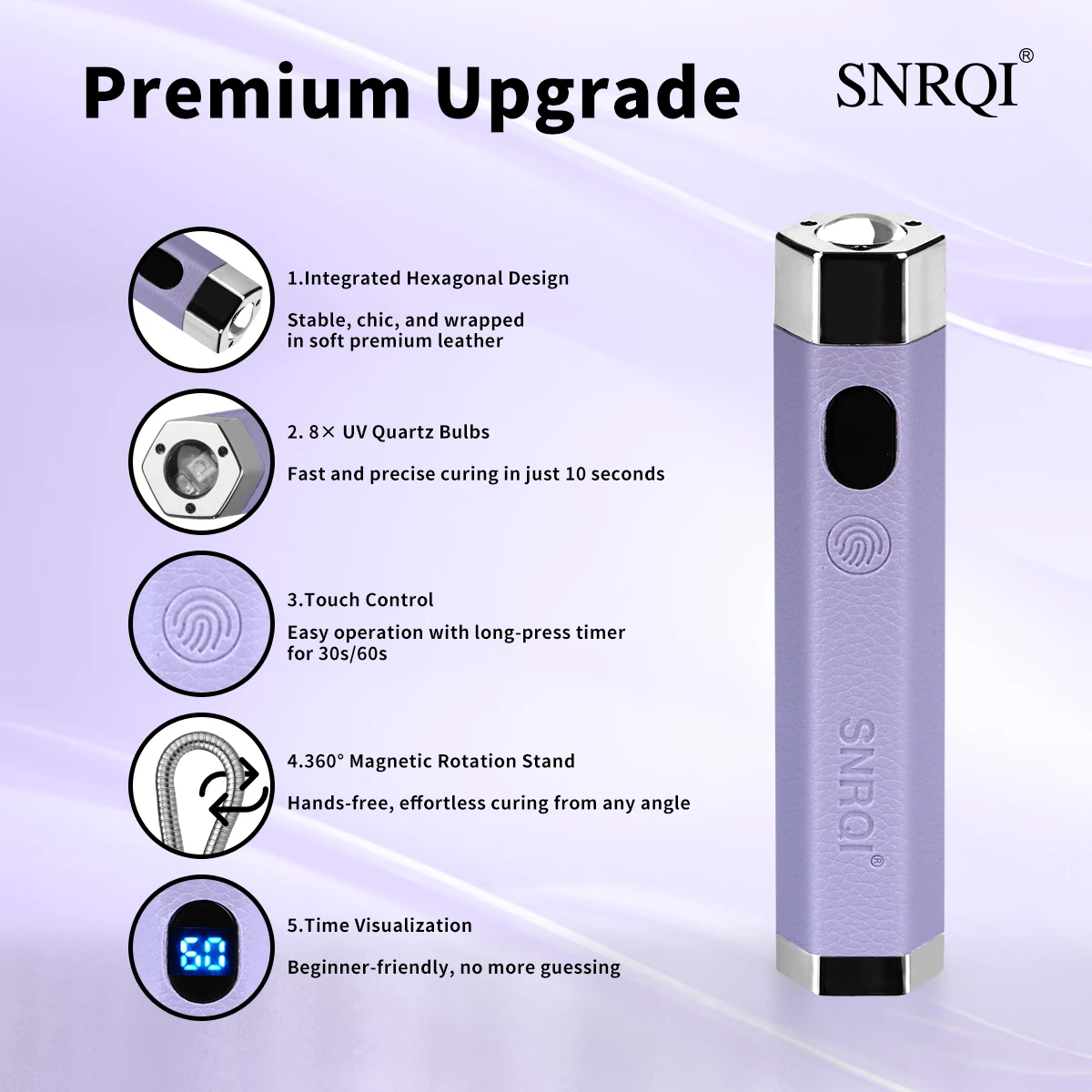 مصباح أظافر بمستشعر Ai، مصباح صغير LED بالأشعة فوق البنفسجية، مصباح لاسلكي قابل لإعادة الشحن لسطح المكتب وإضاءة تجفيف محمولة معالجة جميع جل الأظافر بسرعة