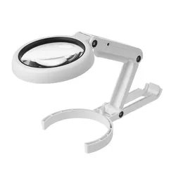 5X 10X Dual Use Handheld Desktop Magnifying Glass With LED Light Adjustable Stand USB Powered Illuminated Magnifier