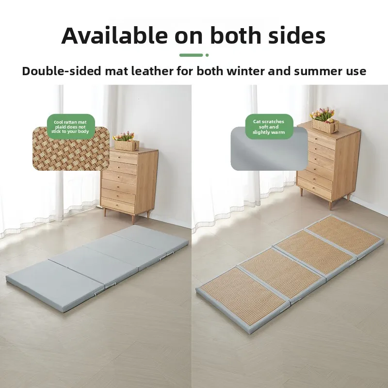Foldable Coconut Mat Japanese Tatami Style Multi-Function Floor Mattress Breathable Sleeping Pad for Convenient Storage