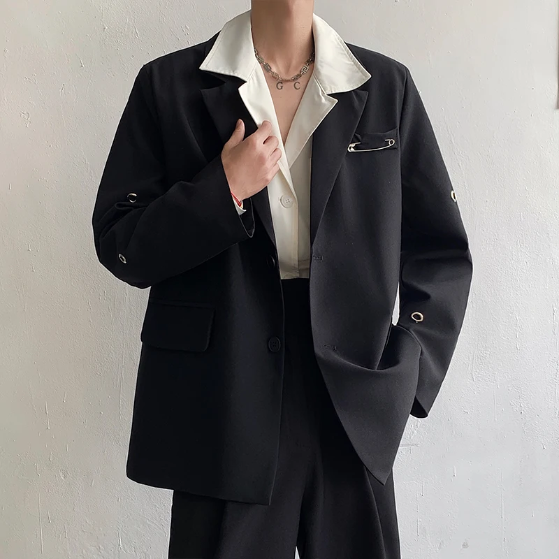 

Naples Style Men's Casual Suit Jacket Design Sensation Lightweight Maturity Fashion Pure Color Long Sleeve Four Seasons Wear