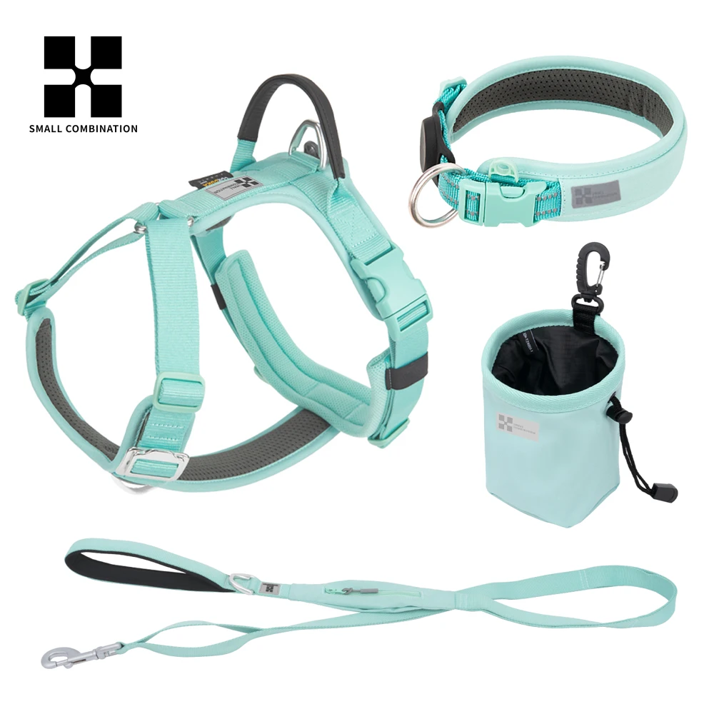 

МАЛЕНЬКИЙ КОМБИНАЦИЯ Большой ошейник для собак, комплекты ремней и поводков, без вытягивания, светоотражающий жилет средней груди для собак, тренировка немецкой овчарки для домашних животных