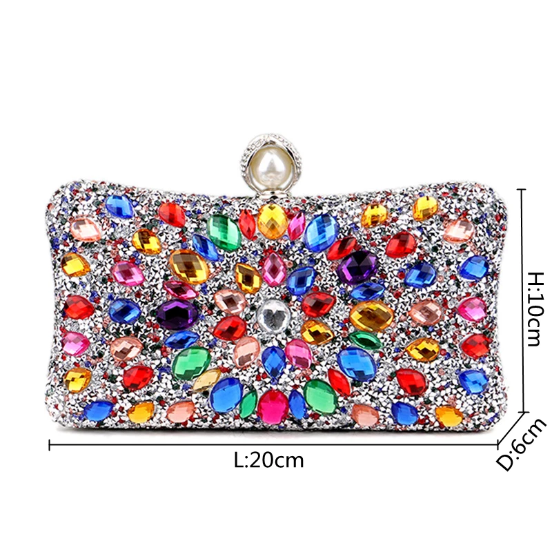 Green Highend Wedding Party Diamond Floral Crystal Bling Women Evening Cosmetic Clutch Bag Shoulder Messenger Purse M3218