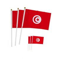 14*21cm Tunisian Hand Flag, Tunisian Flag World Countries Decor Gifts Small Hand Held Waving Flag