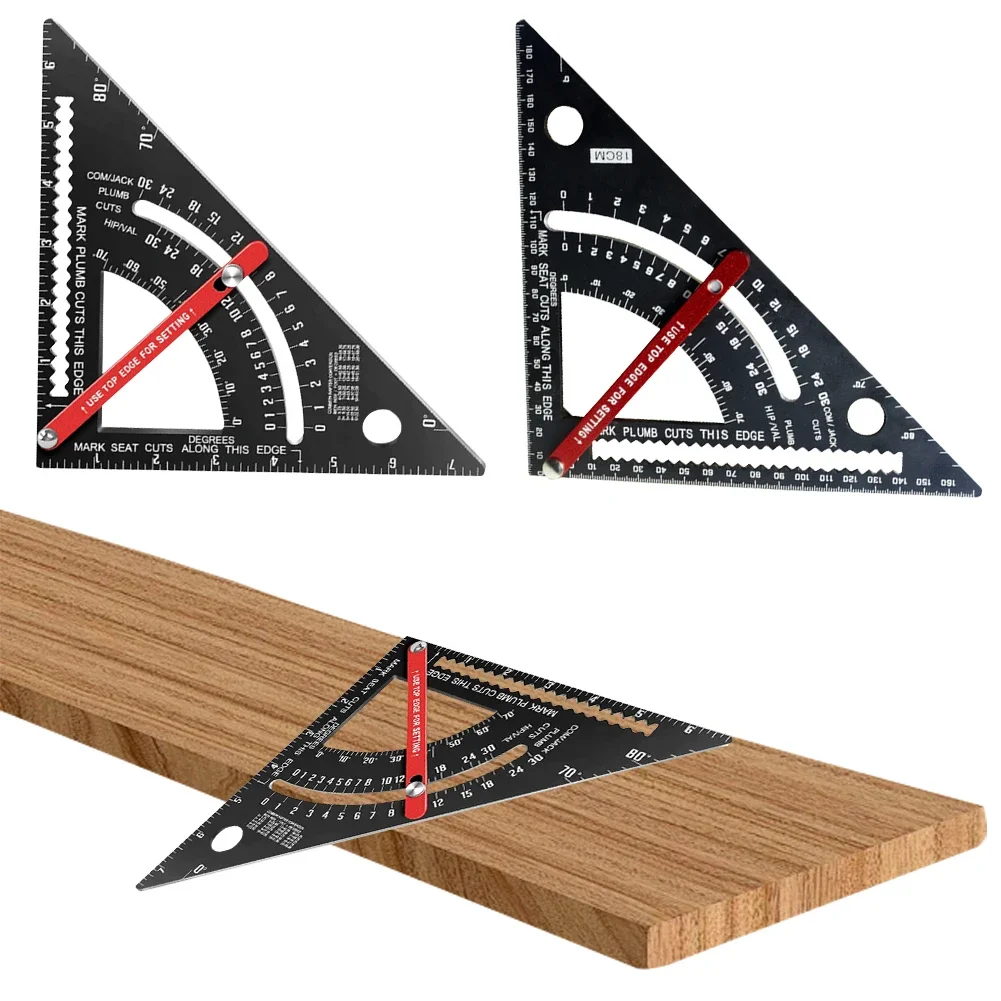 7 Inch Carpentry Triangle Ruler Multi Function Adjustable Carpenter Layout Square Woodworking Tools Rafter Square