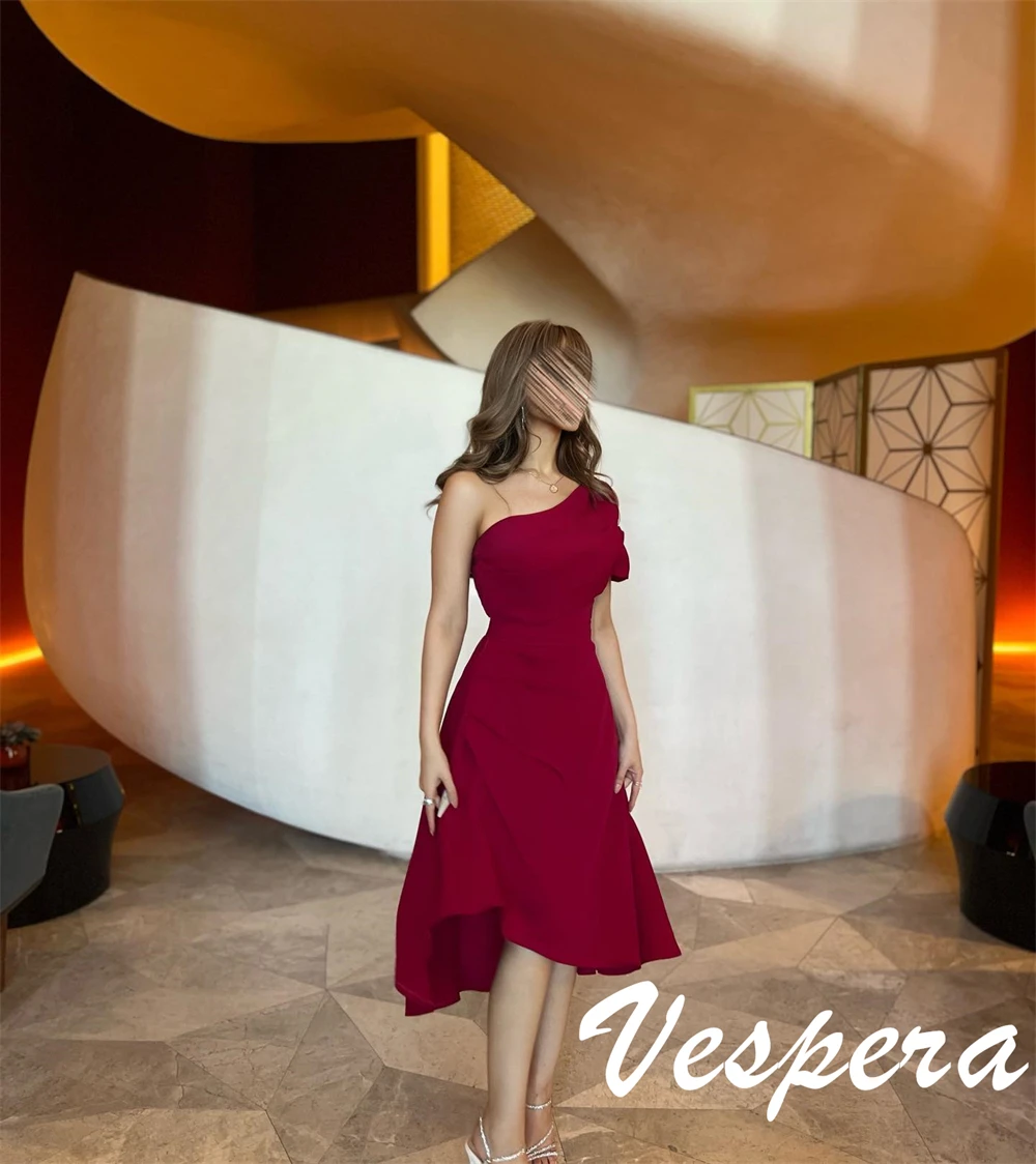 Robe de soirée en jersey bordeaux, personnalisée, asymétrique épaule dénudée, exquise, robes de soirée de tempérament, robes d'occasion spéciale