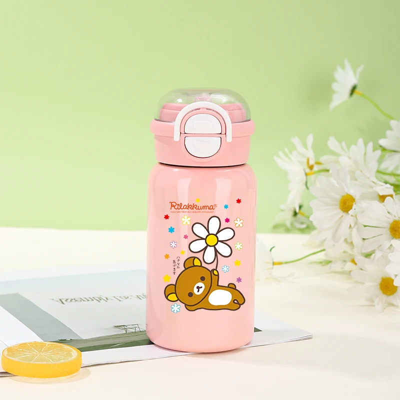 500 مللي Rilakkuma كوب قارورة عازلة فتاة بوي زجاجة مياه حرارية للنساء الفولاذ المقاوم للصدأ كوب قهوة حراري كوب معزول مانعة للتسرب