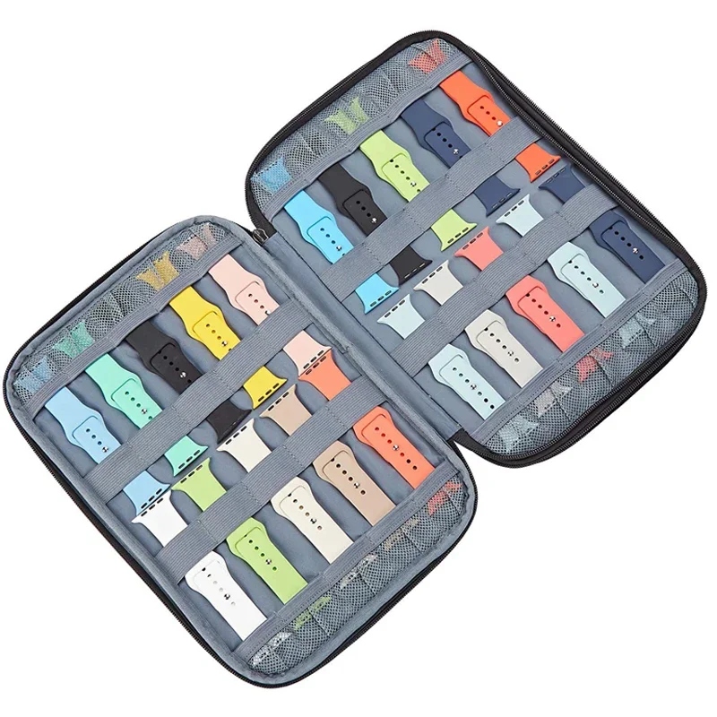 กล่องเก็บสายนาฬิกา - ที่เก็บสายนาฬิกาแบบพกพา กระเป๋าใส่ของสำหรับเดินทาง สำหรับผู้หญิง ผู้ชาย ใช้ได้กับสายนาฬิกาทุกขนาด