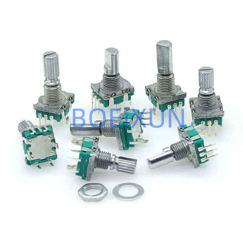5PCS/LOT 20 Position 360 Degree Rotary Encoder EC11 w Push Button 5Pin Handle Long 15/20MM With A Built In Push Button Switch