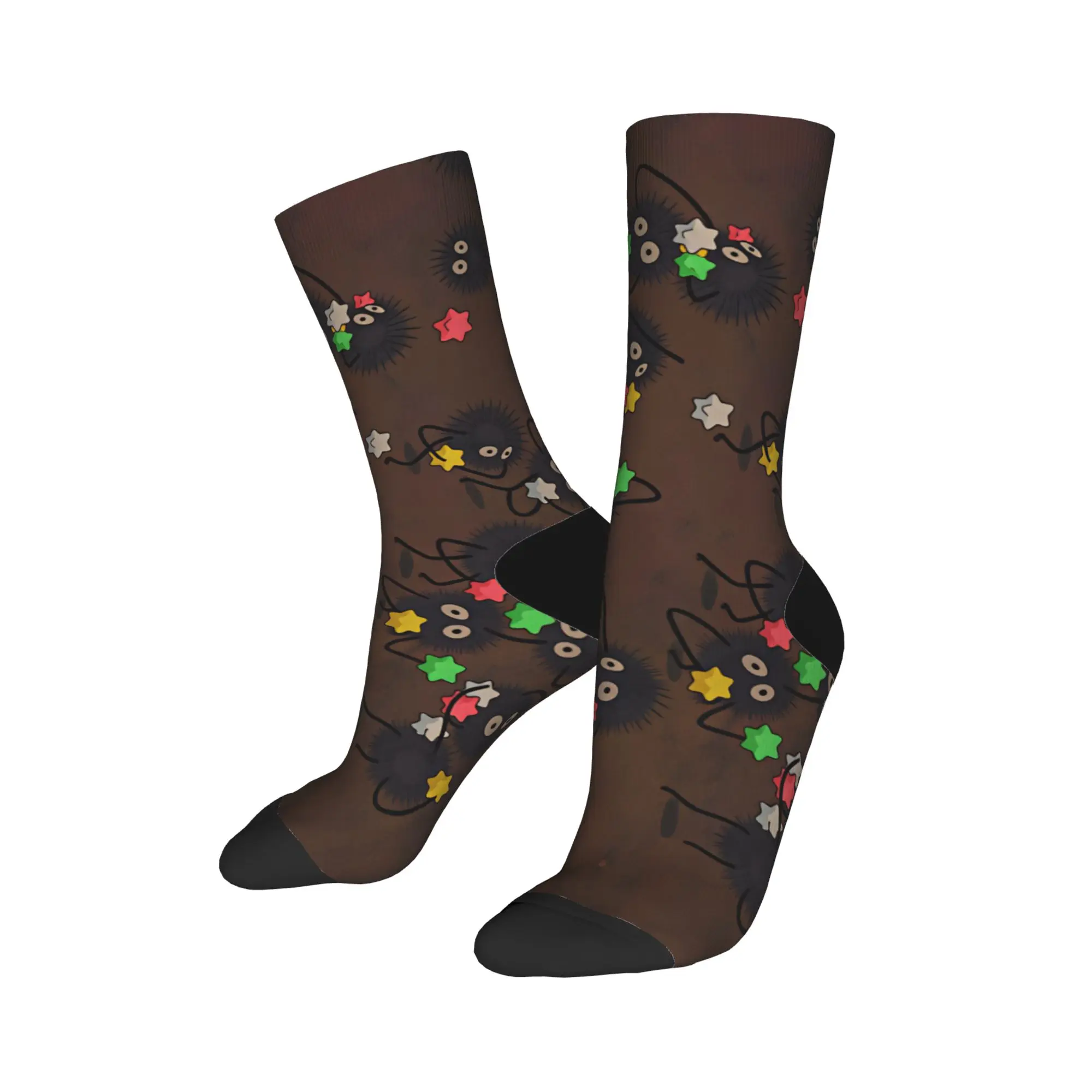 Adults Men Socks Soot Sprites M-Mononoked  Stockings Winter Funny Soft Breathable Socks Graphic Outdoor Non Skid Socks