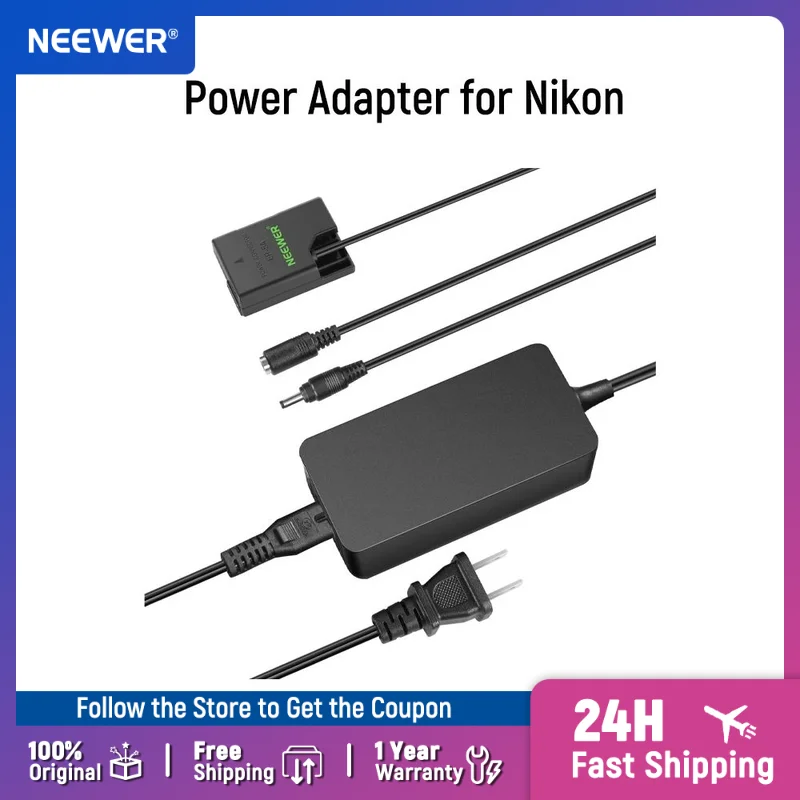

NEEWER Replacement for EN-EL14 Dummy Battery AC/DC Coupler Power Adapter for Nikon D5600 D3300 D3500 D5100 D5500 D3100 D3200