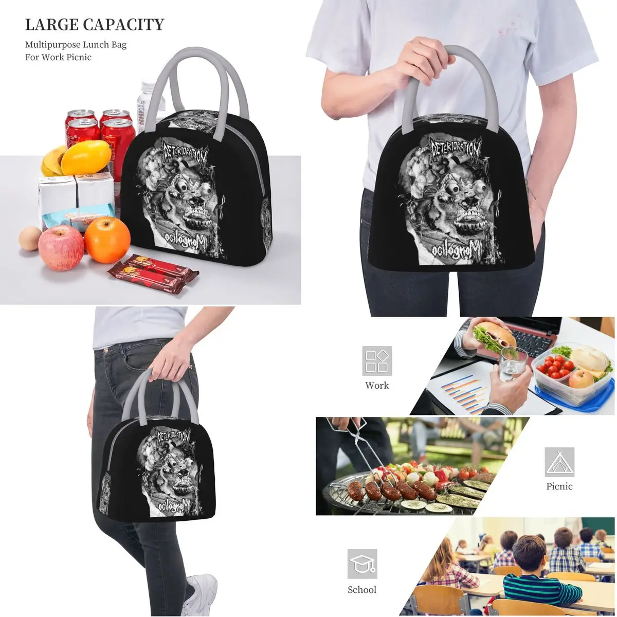 Musci Band Deterioration Insulated Lunch Bags Storage Food Box Leakproof Thermal Cooler Lunch Boxes For Work