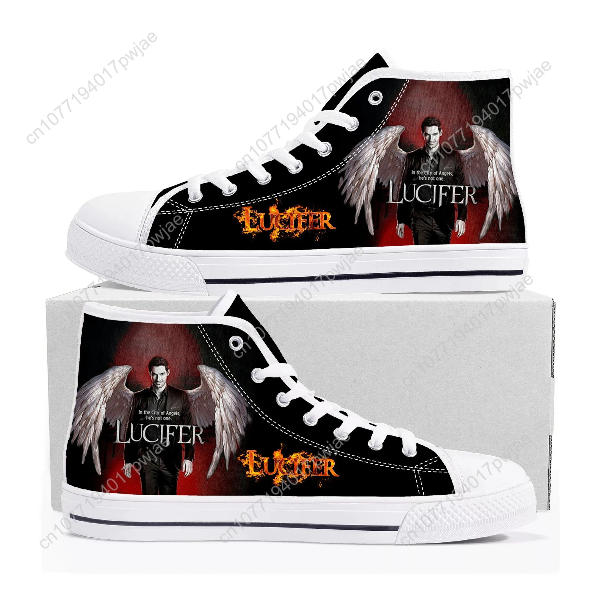 Lucifer TV High Top High Quality Sneakers Lucifer Morningstar Mens Womens Lightweight Canvas Sneaker Ghana Hiking Casual Shoes