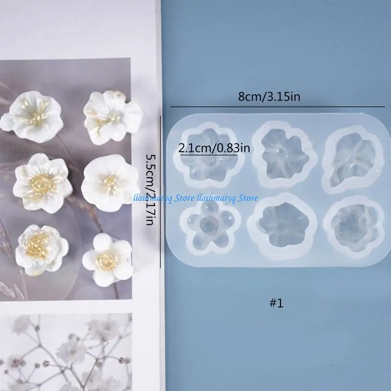 573B Crystal Epoxy Mold Small Flowers Resin Mold Earrings Necklace Pendant Silicone Mold Handmade Decorations Casting Mold