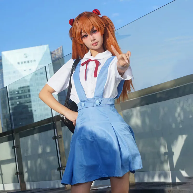 Asuka Cosplay Wig Neon Genesis Evangelion Orange Long Straight Hair Anime 2D World