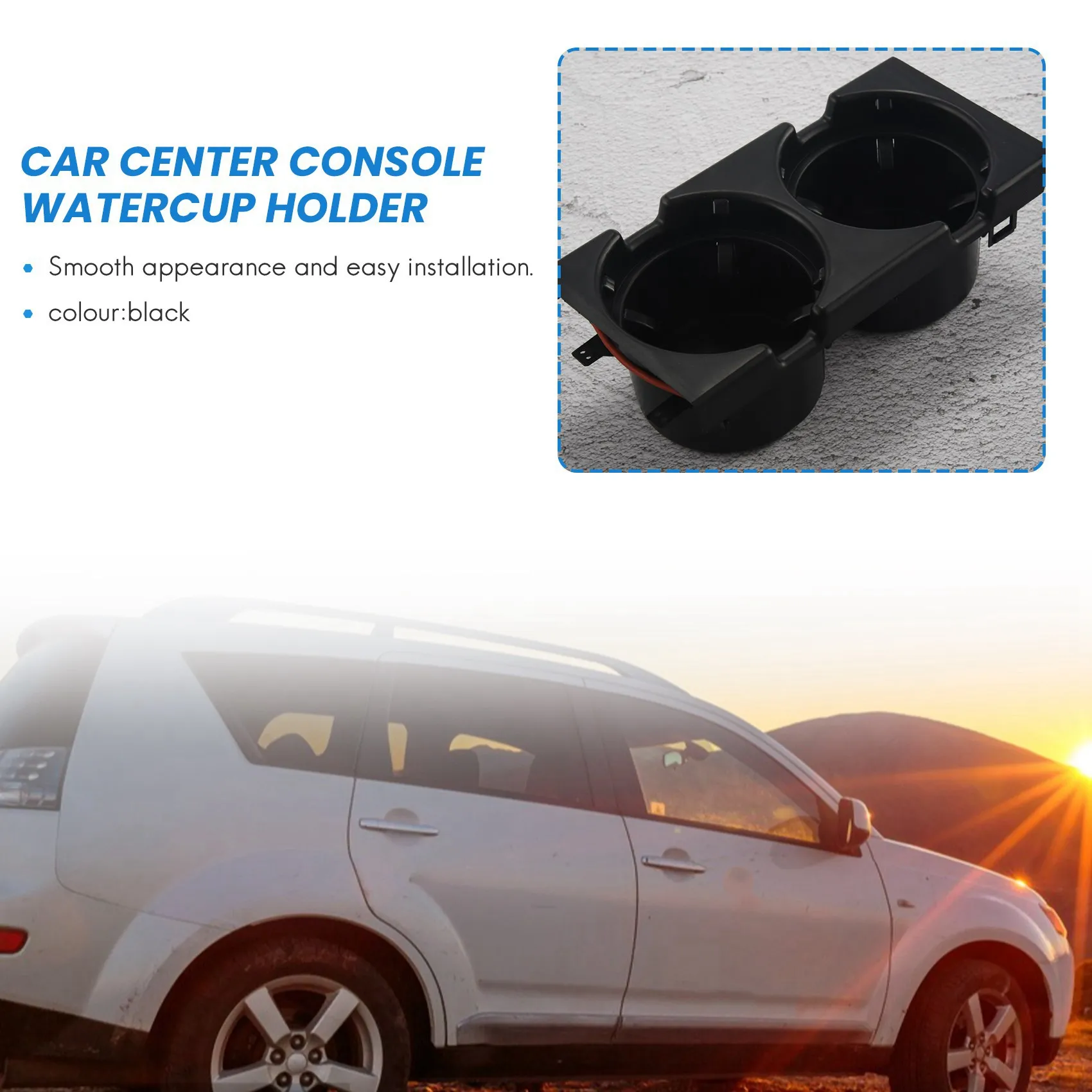 حامل كوب ماء كونسول مركز السيارة ، حامل زجاجة مشروبات ، صينية عملة لبي دبليو 3 سلسلة E46 318I 320I 98-06 ، أسود ،