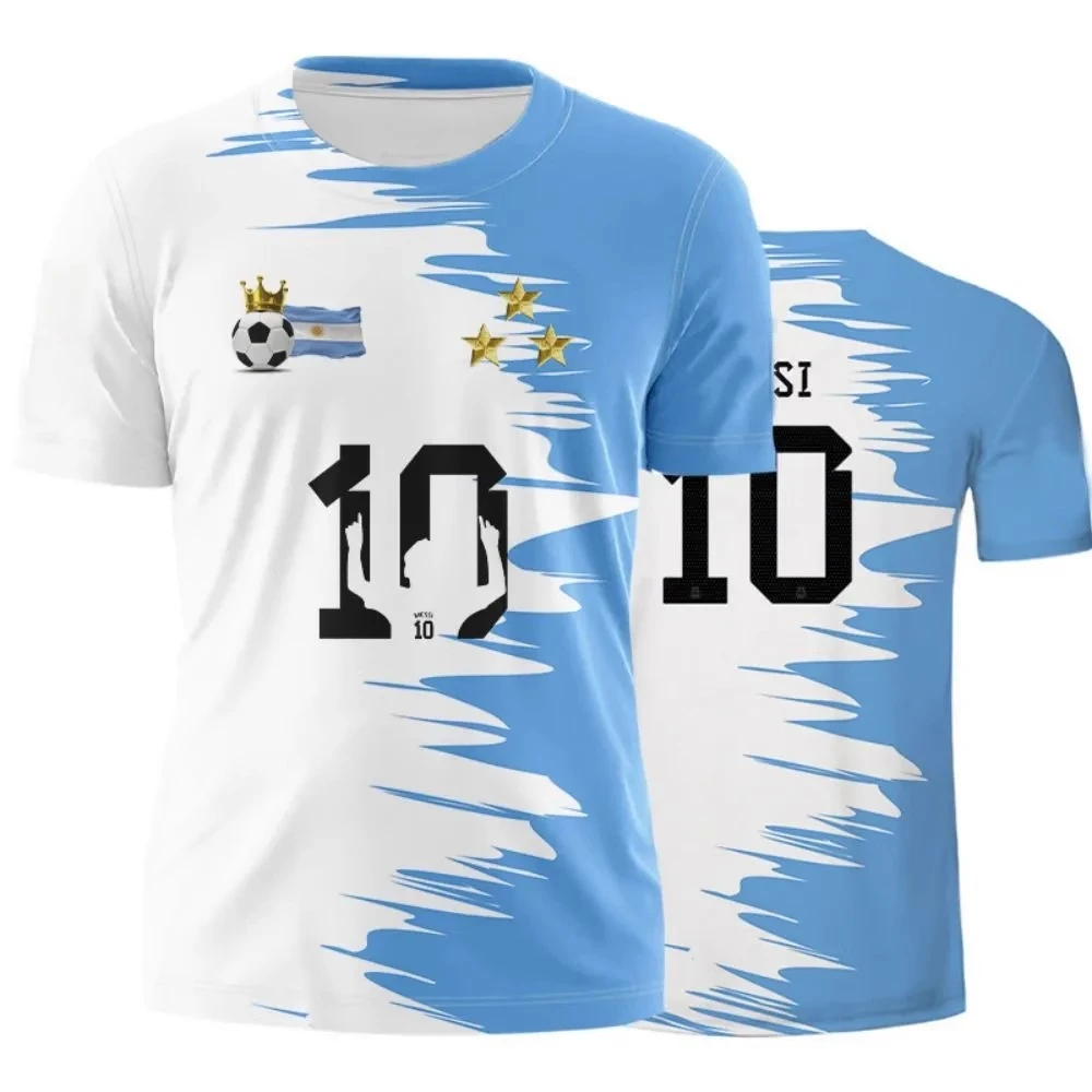 2025 Popular Loose T-shirt Argentina Jersey Messi Size 10 Short Sleeved International Jersey Round Neck Plus Size Sports Shirt