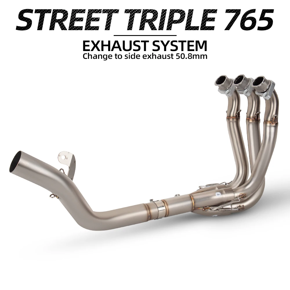

765S Exhaust Front Pipe For Triumph Street Triple 765 RS 765R 765S 2017-2026 Motorcycle Exhausts Pipe Super bike Manifold Kit