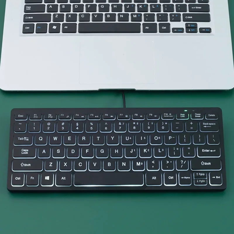 Mini clavier rétroéclairé multicolore M70, 78 touches, adapté aux ordinateurs portables PC, capuchons de touches en chocolat