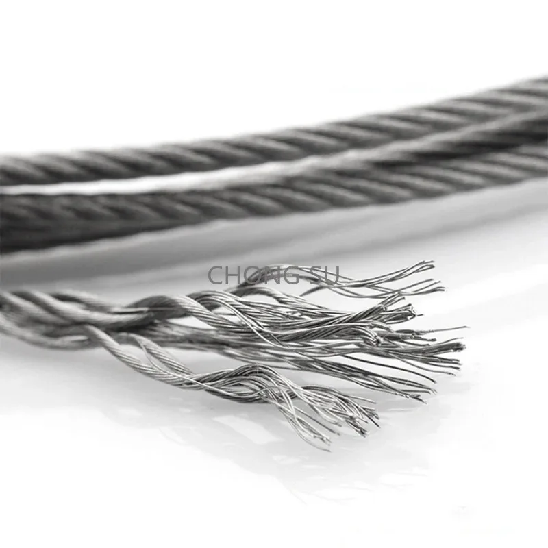 Obrázek 4: 1-20M 304 nerez ocel drát lano struktura alambre kabel měkčí rybaření liftingový kabel ložisko průměr 0.3-10mm 1X7 7X7 7X19