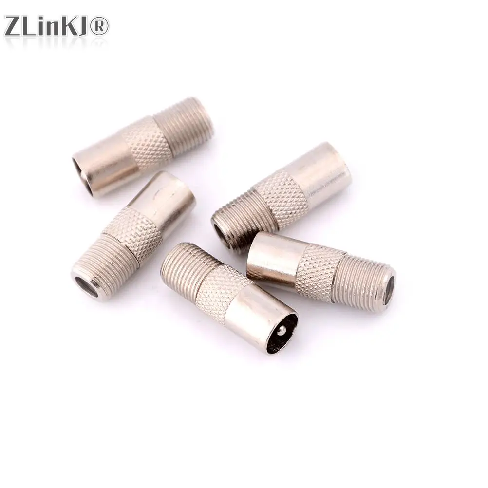 5/10pcs STB Quick Plug RF Coax F Female to RF Male Connector TV Antenna Coaxial Connector F Connector TV Coaxial Plug Drop Ship