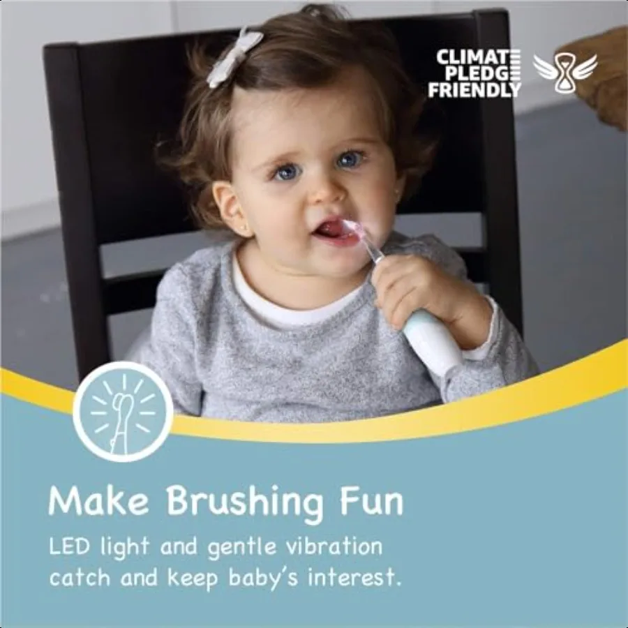 فرشاة أسنان كهربائية من Papablic BabyHandy 2Stage Baby Sonic للأطفال الصغار من عمر 03 سنوات