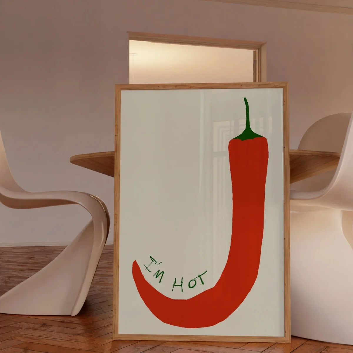 Canvas Painting 2pcs frameless  2pcs/set Funny Lemon Chilli Abstract Canvas Print Poster Funky Chic Dopamine Food Kitchen Art Pr