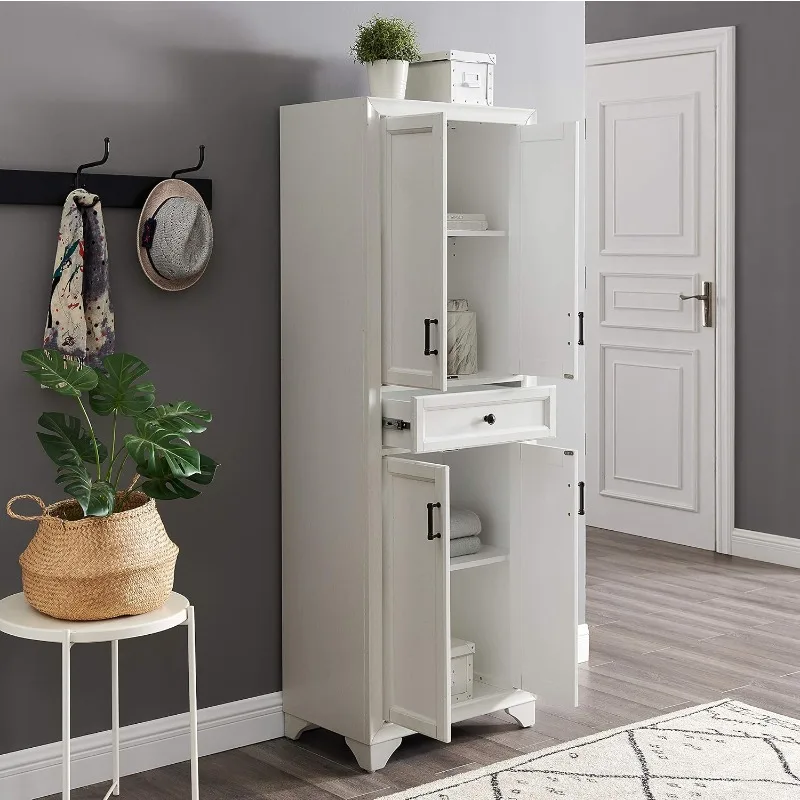 Pantry Storage Cabinet with Shelves Two Large Cabinets and Double Doors and Magnetic Closures for Ample Storage for Living Room