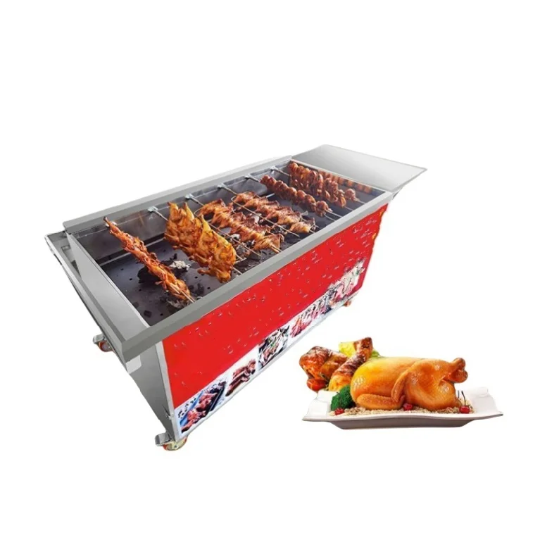 Automatic chicken roaster using charcoal, ideal for food processing
