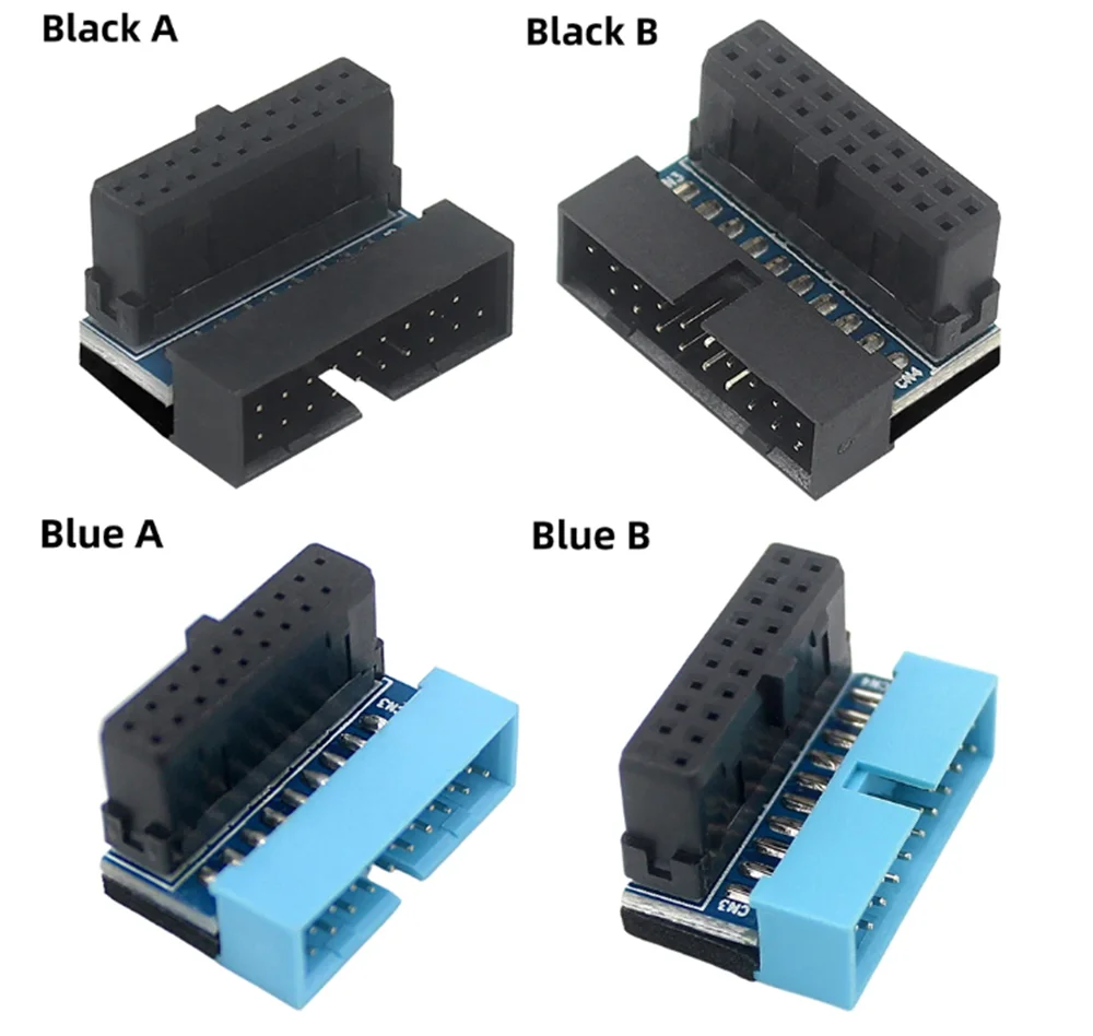 USB 3.0 20pin Male To Female Extension Adapter Up Down Angled 90 Degree For Motherboard Mainboard