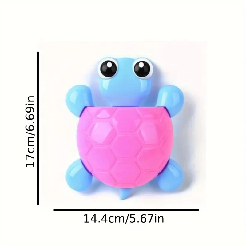 Wall-Mounted Toothbrush & Toothpaste Holders Tortoise Suction Cup Storage Rack Cute Decorative Shelves Bathroom Accessories