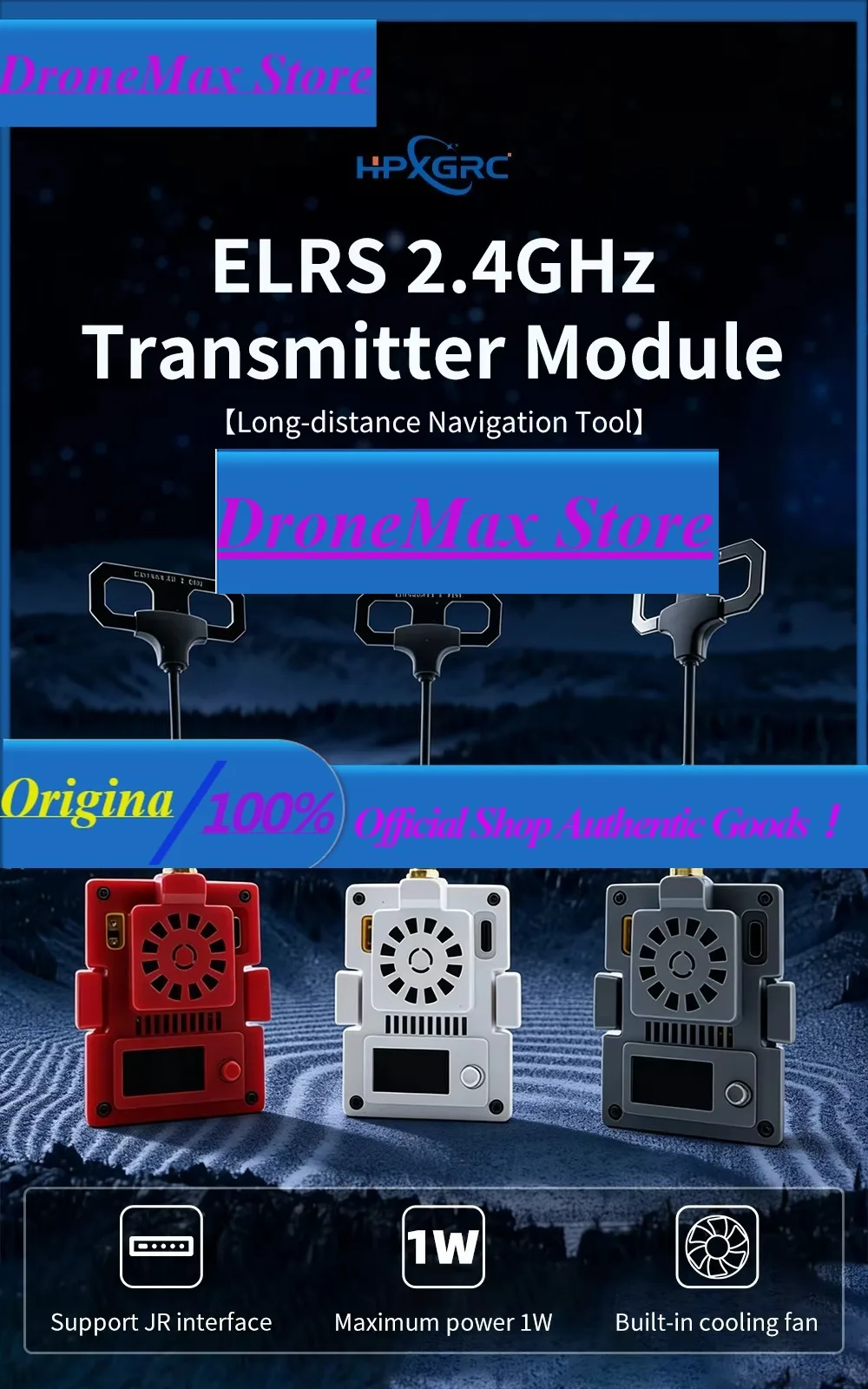 DroMaHPXGRC ELRS 2.4G 1W Micro TX Module Long Range Wireless Communication Module For Remote Control Applications