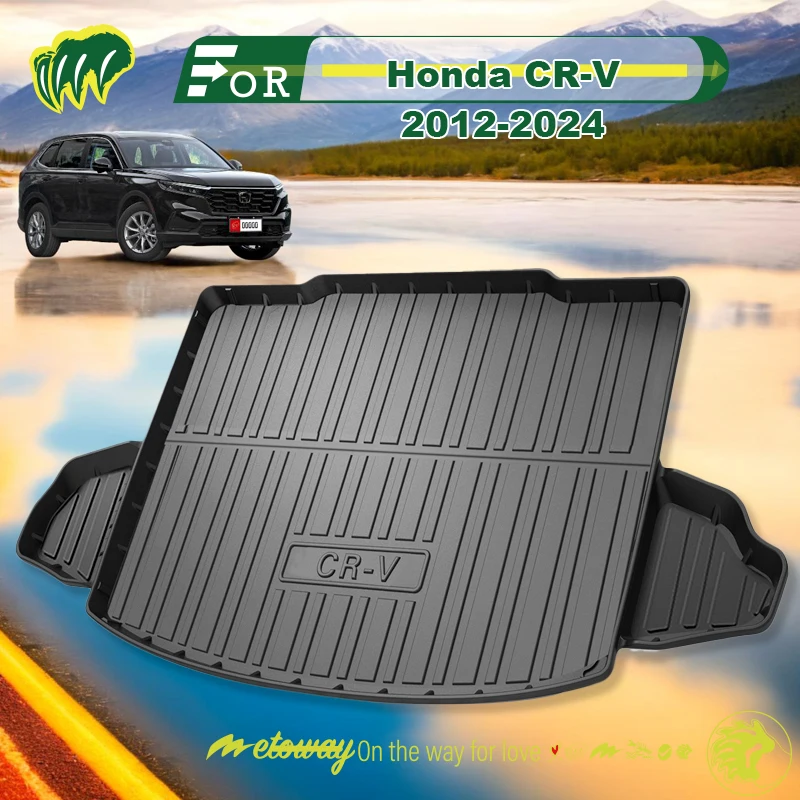 For Honda CRV CR-V 2012-2024 Custom Fit Car Trunk Mat All Season Black Cargo Mat 3D Shaped Laser Measured Trunk Liners