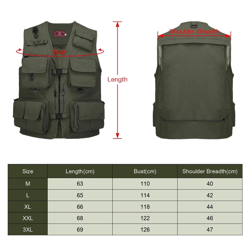 ZK30 Fishing Photography Vest Summer Multi Pockets Mesh Jackets Quick Dry Waistcoat