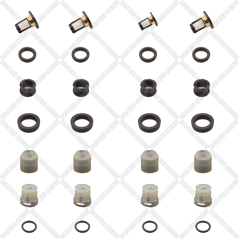 Fuel Injector Service Repair Kit Filters Orings Seals Grommets for 1997-2002 Acura Honda 1.6L 2.3L 06164-P8A-A00 06164-P8A-A01