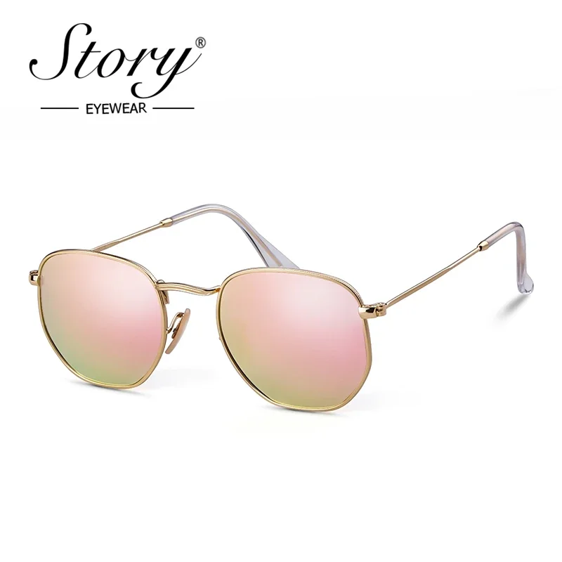 

STORY Retro Ploygon Sunglasses Women Men Brand Designer Vintage Polarized Eyewear Mirror Sun Glasses Lentes De Sol Mujer SZ3548