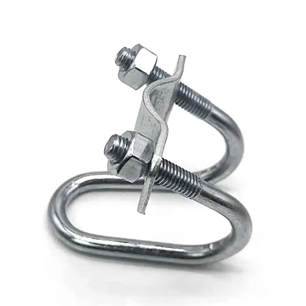 Nouvelle pince croisée double U galvanisée en acier 20 25 32 40 50 M8, connecteur à vis pour échafaudage, pince de fixation de tuyau
