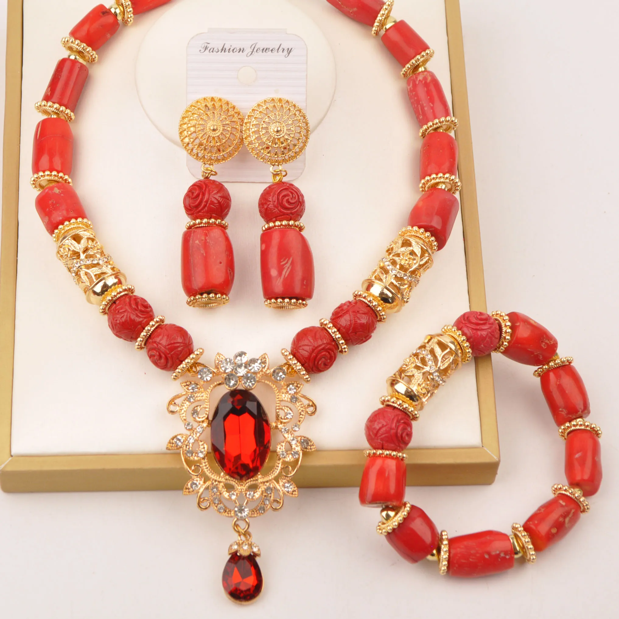 

Real red african coral necklace nigeria beads for traditional marriage