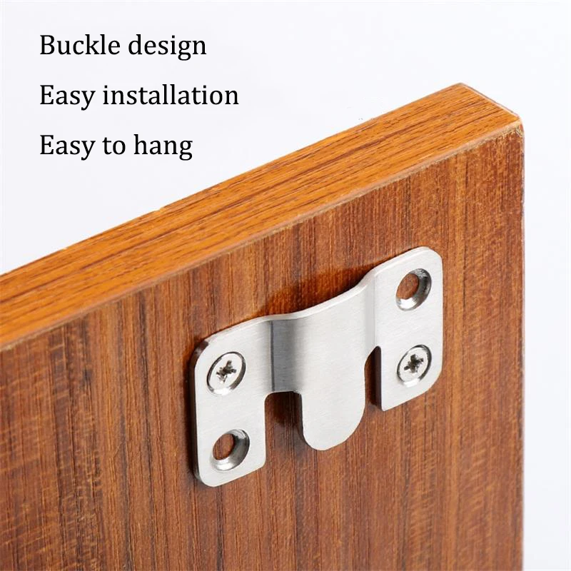 Stainless Steel Interlock Hanging Buckle Flush Mount Bracket Furniture Connector Wall Picture Frame Hanger Display Hooks