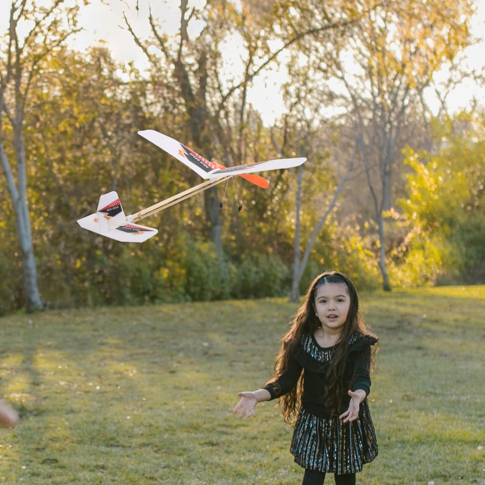 

DIY Assembled Glider Airplane Model Kit Foam Plane Rubber Band Powered Hand Thrown Long Distance Lightweight Outdoor