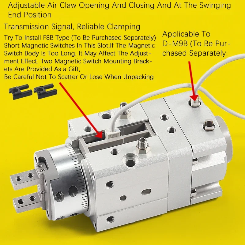 MRHQ16D-90S Rotating Gripper Finger MRHQ10D/16D/20D/25D-90S/180SN Gas Claw Cylinder