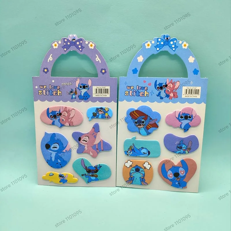 3pcs/lot Disney Bow Stitch Memo Pad Sticky Notes Kawaii  Stationery Notepad Scrapbooking  Post Office School Supplies Kids Gift