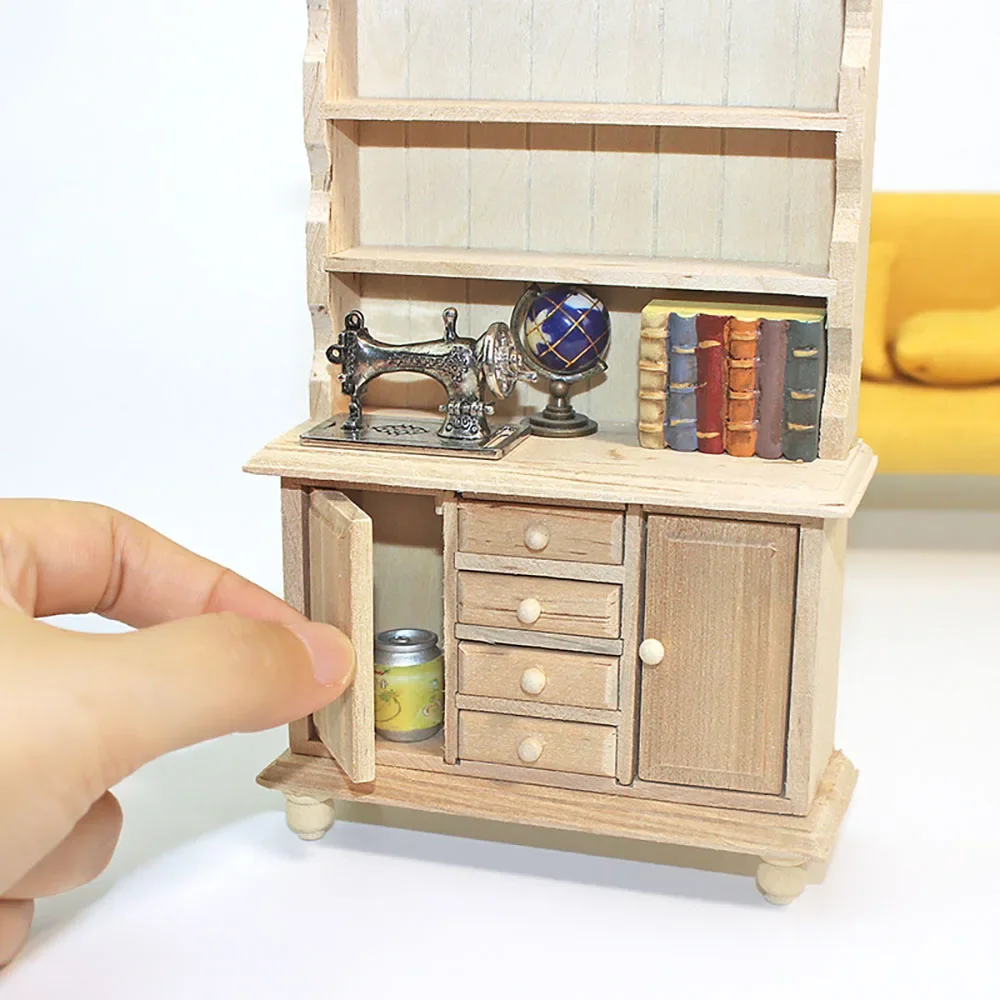 1/12 ドールハウスミニチュアキャビネットミニ食器棚本棚家具のおもちゃドールハウスアクセサリー装飾 ob11 bjd