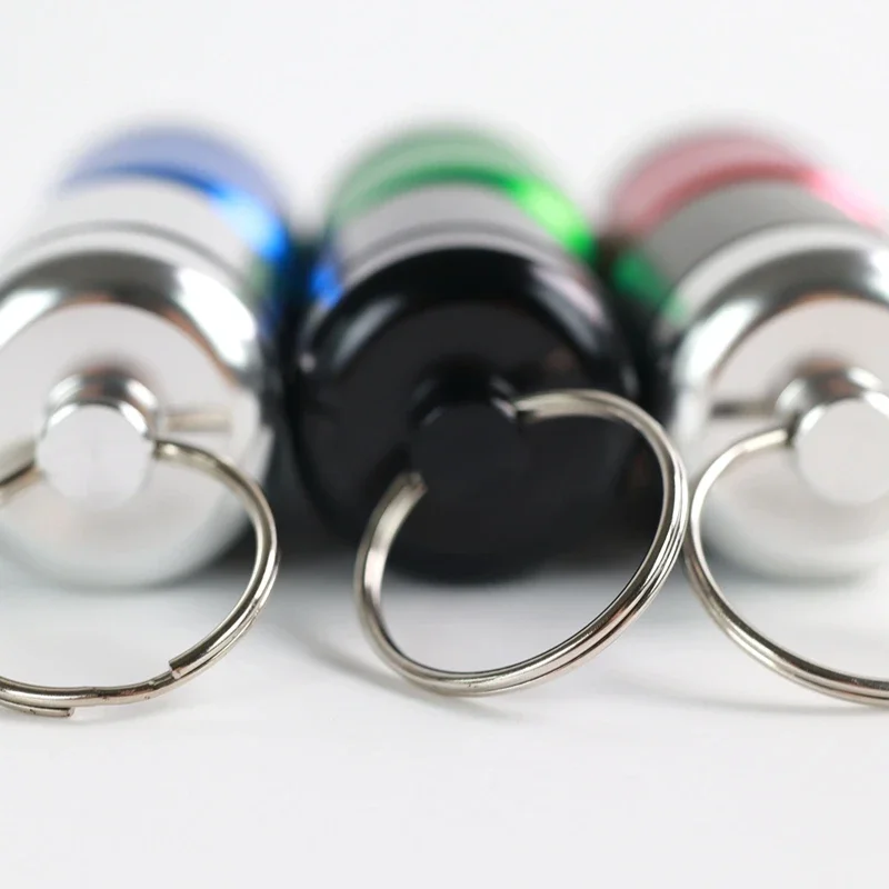 New Mini Portable Aluminum Waterproof Pill Box High Quality with Sealed Storage Flat Head and Keychain for Medicine Container
