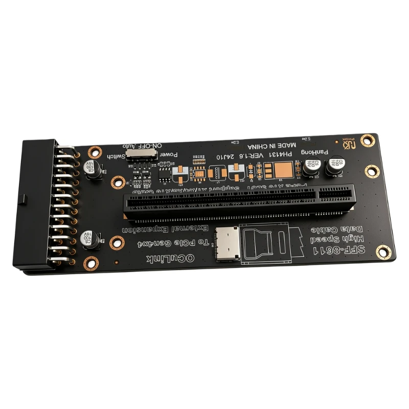 OcuLink SFF-8611 SFF-8612 PCIe4.0 X16 External Graphics Card Adapter Laptop Desktop GPU PCIe 16X Expansion Riser Card With Cable