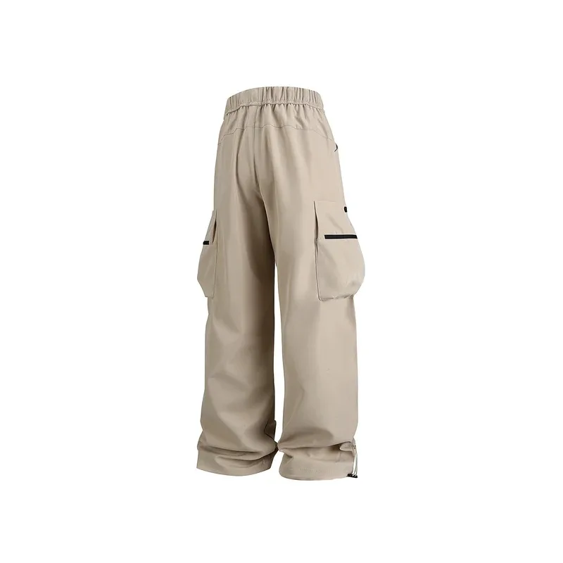 

Men's and women's autumn waterproof zippered pocket loose wide-leg slightly flared outdoor sportswear casual long pants