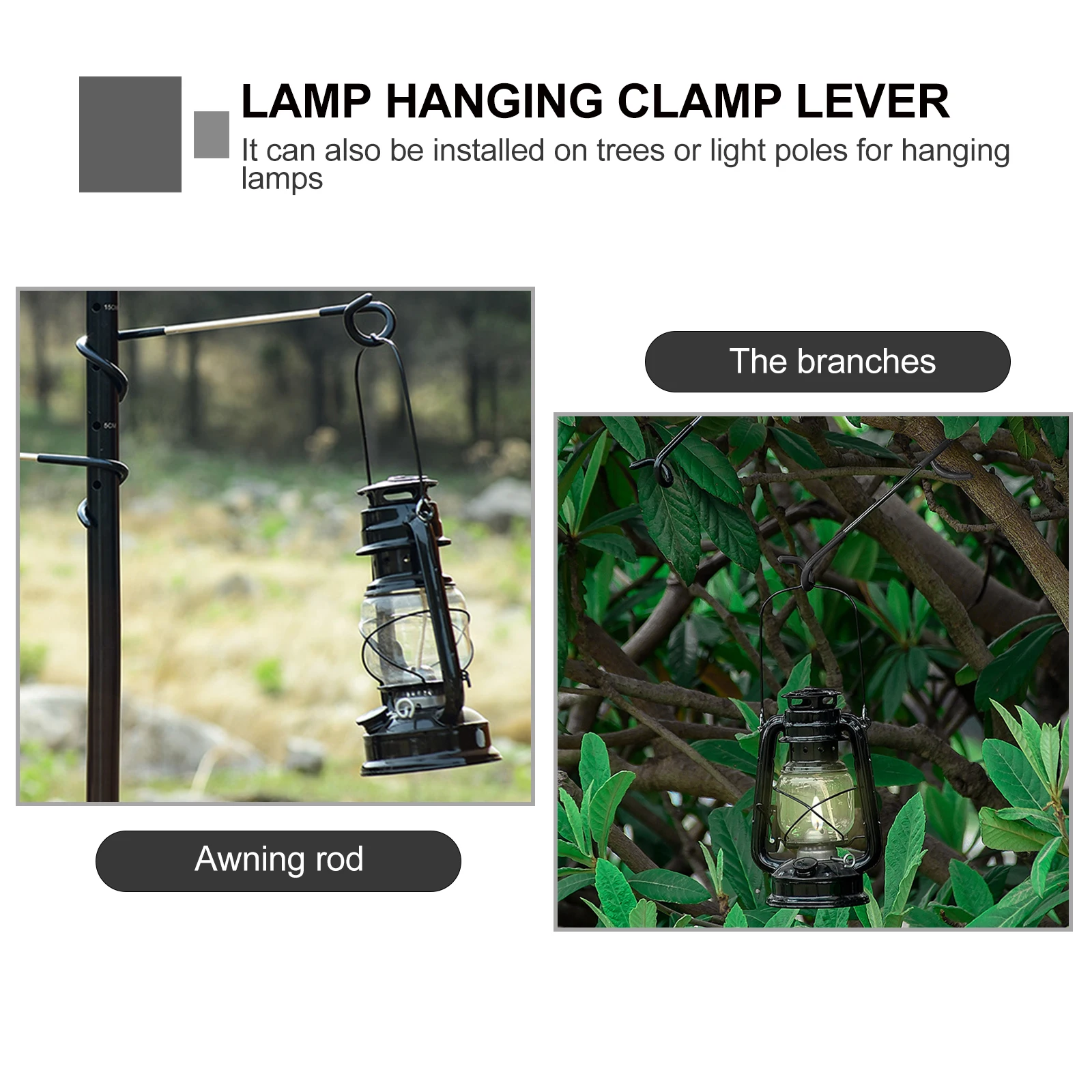 Gancho de acampamento de aço inoxidável multifuncional lanterna cabide portátil ao ar livre tenda lâmpada st ganchos design antiderrapante para piquenique