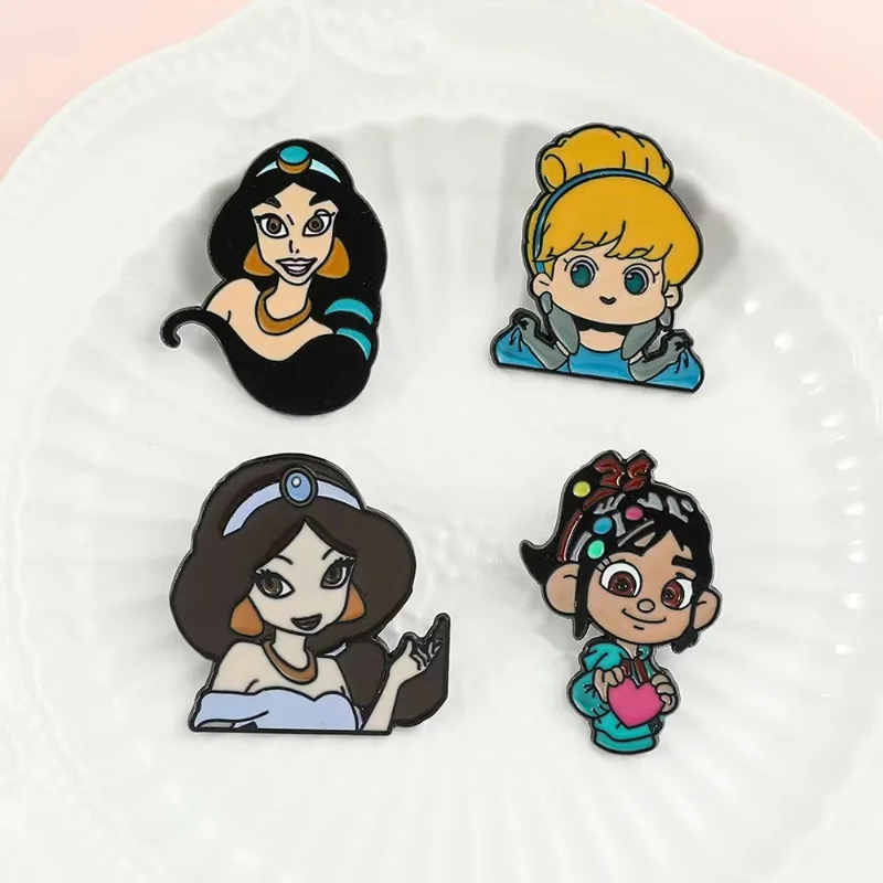 

Disney Princess Series Brooch Anime Figure Cinderella Vanellope Von Schweetz Merchandise Decoration Birthday Gift Christmas Gift