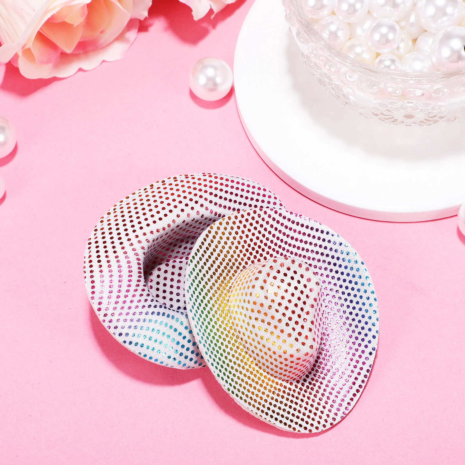 

20Pcs Mini Hats for Crafts Colorful Dots Tea Party Costume Accessory Fashionable Design Mini Hat Tiny Hat Little Hats